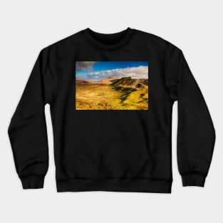 Bwlch Bryn-rhudd and Fan Gyhirych from Cribarth, Brecon Beacons National Park Crewneck Sweatshirt